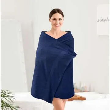 Utopia Towels 4 Pack Premium Bath Towel Set, (27 x 54 Inches) 100% Ring Spun Cotton 600GSM, Lightweight and Highly Absorbent Quick Drying Towels, Perfect for Daily Use (Navy)