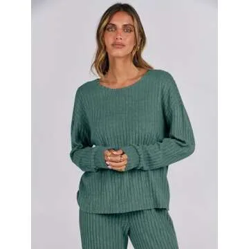 Stylish ANRABESS Women Lounge Pajamas Set for Fall Comfort