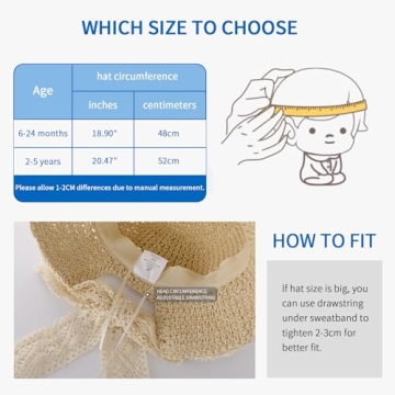 Hvididan Baby Straw Hat for Summer Beach Adventures