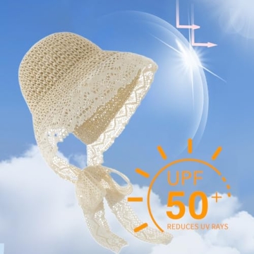 Hvididan Baby Straw Hat for Summer Beach Adventures