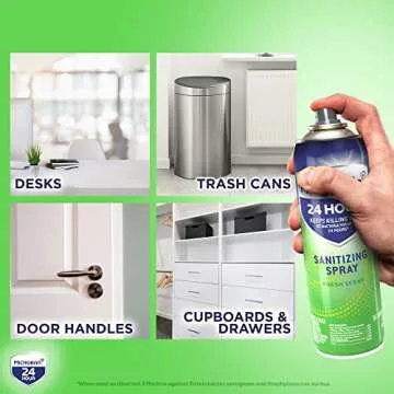 MICROBAN Disinfectant Spray, 24 Hour Sanitizing and Antibacterial Spray, Sanitizing Spray, Fresh Scent, 2 Count (15oz Each)