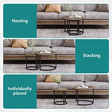 Stylish Smuxee Nesting Coffee Table Set for Living Room