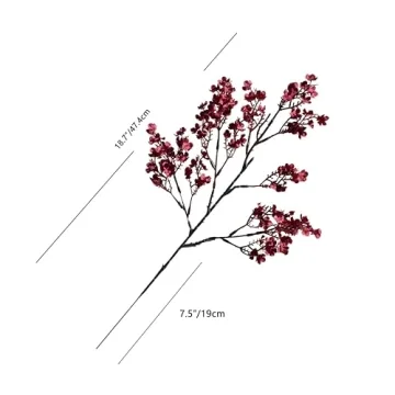 Mandy's 6pcs Burgundy Silk Baby's Breath Flowers for Decor