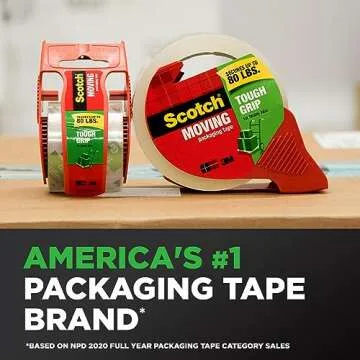 Scotch Tough Grip Moving Packing Tape - Secure & Durable