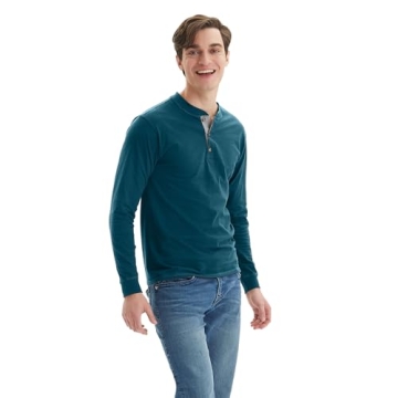 Hanes Men's Beefy Long Sleeve Three-Button Henley - Comfort & Style