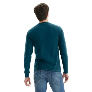 Hanes Men's Beefy Long Sleeve Henley Shirt