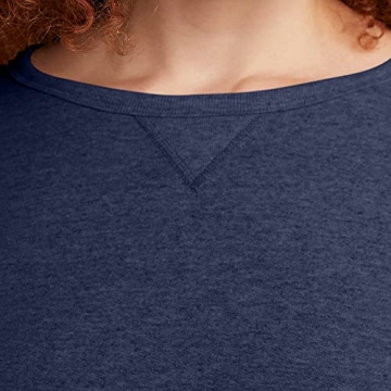 Hanes Women's EcoSmart Crewneck Sweatshirt, Navy Heather, Medium