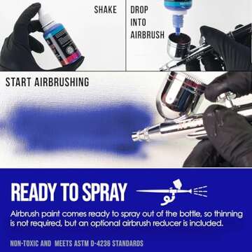 U.S. Art Supply 24 Color Acrylic Airbrush Paint Set