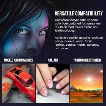 U.S. Art Supply 24 Color Acrylic Airbrush Paint Set