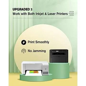 KOALA Matte Waterslide Decal Paper for INKJET & LASER Printers, No Need Spray Coating, White 8.5x11 Inch Water Slide Paper for DIY Tumbler, Mug, Nail Crafts, 5 Sheets