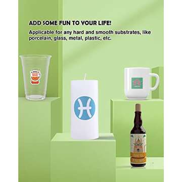 KOALA Matte Waterslide Decal Paper for INKJET & LASER Printers, No Need Spray Coating, White 8.5x11 Inch Water Slide Paper for DIY Tumbler, Mug, Nail Crafts, 5 Sheets