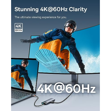 Baseus USB C 7-in-1 Hub, 4K HDMI Adapter for All Devices