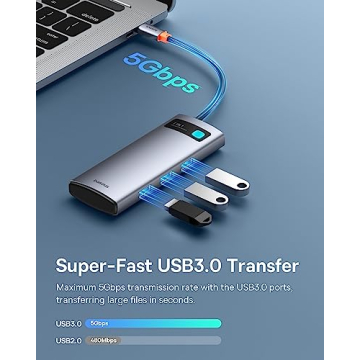 Baseus USB C 7-in-1 Hub, 4K HDMI Adapter for All Devices