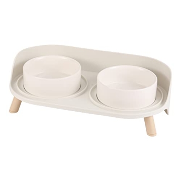 Elevated Cat & Dog Bowls Set - Ceramic, Non-Slip, Splash-Proof