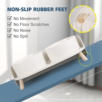 Ceramic Elevated Pet Bowls Set Non-Slip Splash-Proof