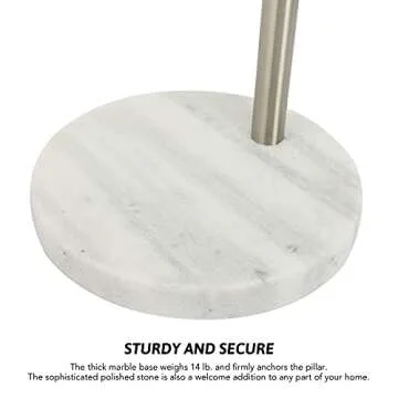 Contemporary Arc Floor Lamp - Adjustable Brushed Nickel Design
