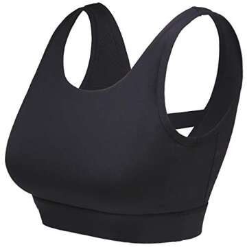 Sportmusies Women's Sport Bra,High Impact Padded Fitness Gym Workout Yoga Bras(Black,Medium)