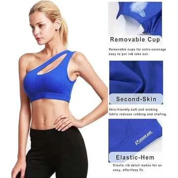 RUNNING GIRL Stylish One Shoulder Sports Bra for Yoga