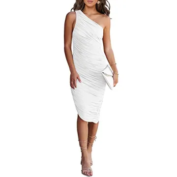 Stylish PRETTYGARDEN Women's Ruched Bodycon Dress