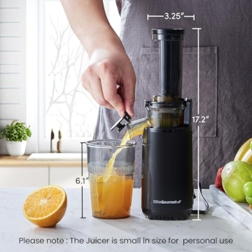 Elite Gourmet Masticating Juicer Compact Efficient Easy Clean