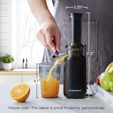 Elite Gourmet Masticating Juicer Compact Efficient Easy Clean