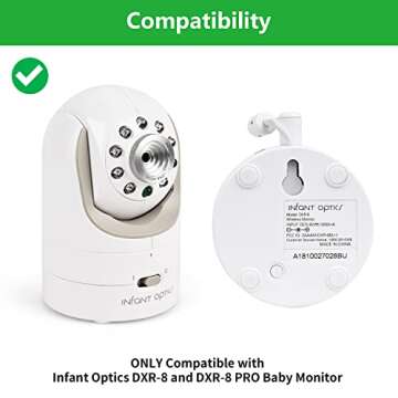 wochel Adjustable Baby Monitor Wall Mount for Infant Optics DXR-8 and DXR-8 Pro, Perfect View Angle ...