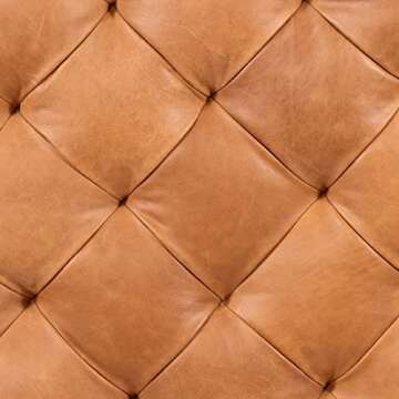 Buy POLY & BARK Turin Ottoman - Luxurious Cognac Tan Leather