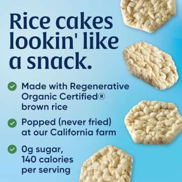 Lundberg Organic Rice Cake Minis, Original Sea Salt – Mini Rice Cakes, Healthy Snacks for Adults a...