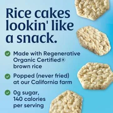 Lundberg Organic Rice Cake Minis, Original Sea Salt – Mini Rice Cakes, Healthy Snacks for Adults a...