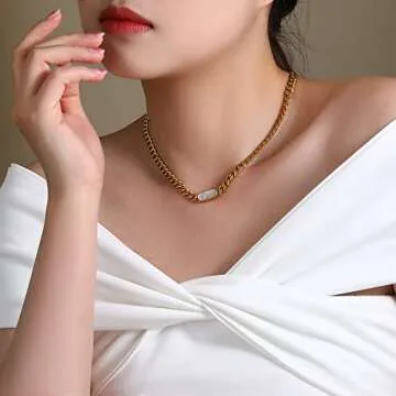 Tripod Jewelry 18K Gold Plated Women's Pearl Choker