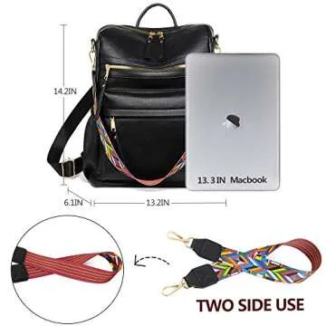 Dora & Liz Women's Travel Backpack Purse for Stylish Women