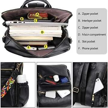 Dora & Liz Women's Travel Backpack Purse for Stylish Women