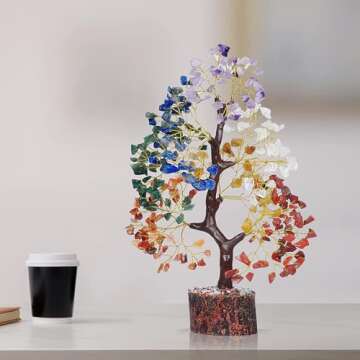 YATSKIA 7 Chakra Tree of Life, Crystals and Healing Stones, Birthday Gifts for Women - Crystal Tree for Positive Energy, Office Decor, Gifts for Women, Mom Birthday Gifts for Women