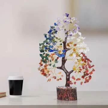 YATSKIA 7 Chakra Tree of Life, Crystals and Healing Stones, Birthday Gifts for Women - Crystal Tree for Positive Energy, Office Decor, Gifts for Women, Mom Birthday Gifts for Women