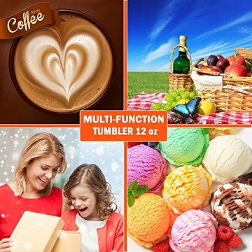 CHILLOUT LIFE 12 oz Stainless Steel Wine Tumbler with Lid & Gift Box, Double Wall Vacuum Insulated Travel Tumbler Cup for Coffee, Wine, Cocktails, Ice Cream - Rose Gold