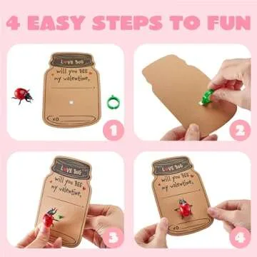 JOYIN 30 Pcs Valentines Day Gift Card Bulks with Bugs