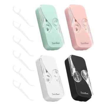 4 Pack Portable Floss Dispenser - Refillable, Easy-to-Store Dental Care Solution