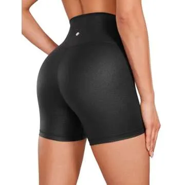 CRZ YOGA Women's Butterluxe Crossover Biker Shorts - Stylish & Comfortable Activewear