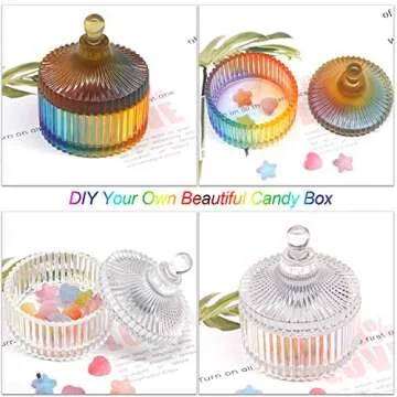 Box Resin Molds, Silicone Jewelry Box Molds with 9-Slot Epoxy Resin Molds, Round Trinket Box Molds for Making Resin Box