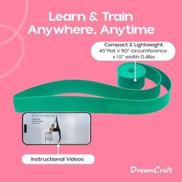 SuperiorBand Ballet Stretch Band for Dancers - Dance Stretch Bands for Gymnastics and Ballet Training - Dance Bands, Gymnastics Stretch Band for Flexibility - Ballet Stretch Bands for Dancers, Green