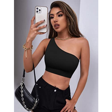 OQQ Women Ribbed One Shoulder Exercise Set - Stylish Comfort