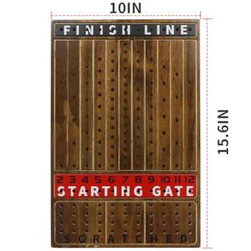 HOROW Metal Horse Racing Board Game Card Board Game Finish Line Luxury Edition Solid Wood Race Game Board 11 Batches of Metal Model Horses 2 Sets of Dice and 2 Boxes of Cards…