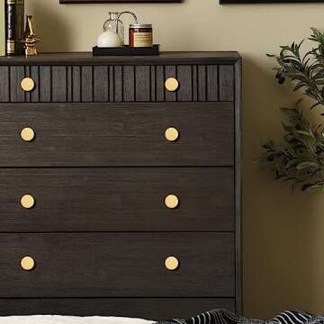 Stylish RZDEAL Round Gold Knobs | Solid Brass & Knurled Design