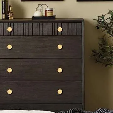 Stylish RZDEAL Round Gold Knobs | Solid Brass & Knurled Design