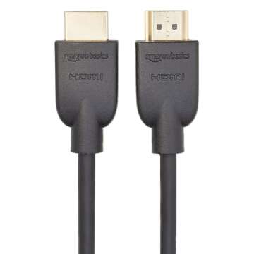 Amazon Basics High-Speed 4K Ultra HD HDMI 2.0 Cable/Cord, 15ft / 4.5m, 18 Gbps, 60 Hz, 2160p, 48 bit, Male-to-Male, Ethernet Ready, 3D, Black