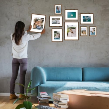 Elegant 14-Pack Brown Picture Frames for Any Occasion