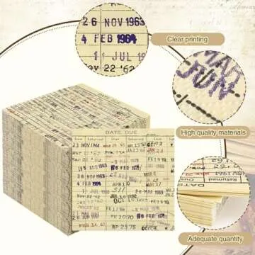 Crtiin 50 Pcs Book Club Napkins Vintage Library Due Date Card Book Lovers Gifts Disposable Beverage Cocktail Napkins for Club Themed Party Supplies(Due Date)