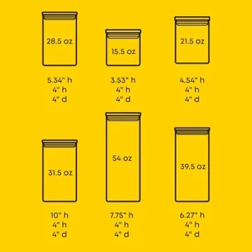 JoyJolt 6 PC Airtight Glass Jars for Kitchen Organization