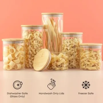 JoyJolt 6 PC Airtight Glass Jars for Kitchen Organization