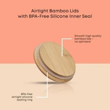 JoyJolt 6 PC Airtight Glass Jars for Kitchen Organization